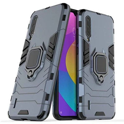 Abbildung von Kompatibel mit Xiaomi Mi A3 Lite, 9 CC9 Hülle, Ring Ständer Magnetischer Handyhalter Auto Caseme Schutzhülle Case (Navy Blau)