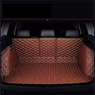 Abbildung von Auto Leder Kofferraummatte für BMW X5 G05 2020 2019 Antirutschmatte Kofferraum Schutzmatte Kofferraumschutz Zubehör.,E Brown
