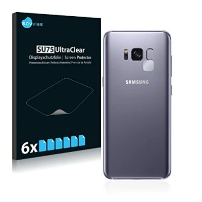 Abbildung von Savvies 6 Stück Schutzfolie für Samsung Galaxy S8 (NUR Kameraschutz) Displayschutz Folie Ultra Transparent