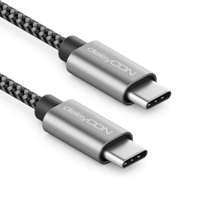 Abbildung von deleyCON 1m USB C Kabel PD3.0 (60W Schnellladekabel) auf Ladekabel für iPhone 16 15 Pro Max Samsung Galaxy S25 S24 S23 S22 Pixel iPad MacBook Air Tablets Switch PS5