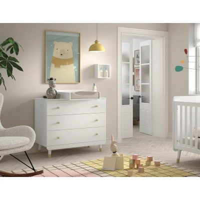 Abbildung von Vipack Babymöbel Set, (Made in Europe), best. aus Schubladen Kommode und Wickelaufsatz, Ausf. Weiß