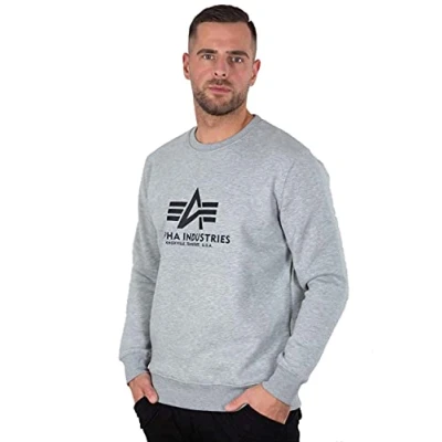 Abbildung von Alpha Industries Basic Sweatshirt, Herren, Größe: 5XL, Grey heather