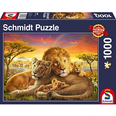 Abbildung von Schmidt Spiele Puzzle 1000 Teile Kuschelnde Löwenfamilie 58987, Puzzleteile
