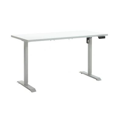 Abbildung von Computerschreibtisch höhenverstellbar weiß hochglanz 150 cm ENERGIA