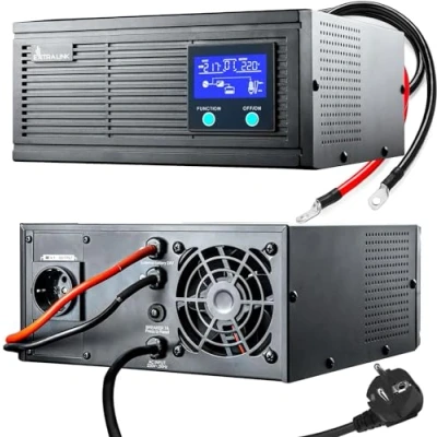 Abbildung von Extralink Notstromversorgung UPS 1500VA/1200W Wechselrichter Reiner Sinus Pro 24VDC USV Inverter Integrierter Schutz CPU Steuerung unterbrechungsfreie Spannungsversorgung Stromversorgung