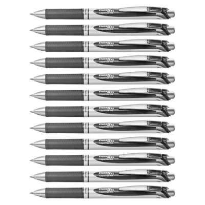 Abbildung von Pentel EnerGel XM BL77 Gelschreiber mit Druckmechanik, schwarz (1 Stück)