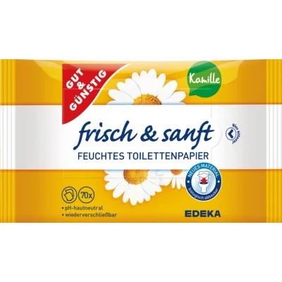 Abbildung von Feuchtes Toilettenpapier Kamille, 8er Pack (8 x 70 Blatt)