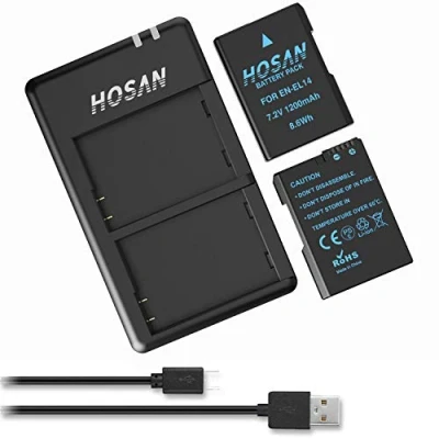 Abbildung von HOSAN EN EL14 Akkus for Nikon EL14A D5600 D5500 D5300 D5200 D5100 D3500 D3400 D3300 D3200 D3100 Df Coolpix P7800 P7700 P7200 P7100 P7000