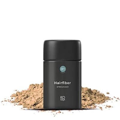 Abbildung von KÖ HAIR FIBERS Haarverdichtung, Schütthaar, Streuhaar für lichtes Haar und Teilglatze, Haaransatz kaschieren bei lichten Haaren oder Haarausfall. Haarpulver, Haarpuder zum Abdecken12g Farbe Mittelblonde