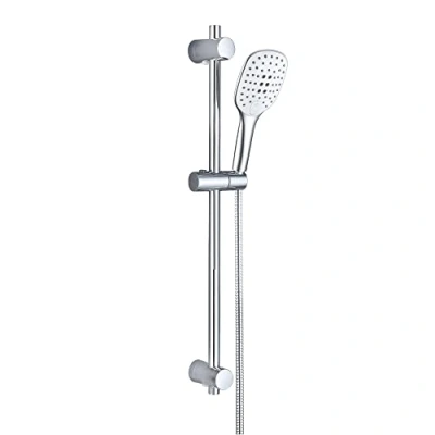 Abbildung von JOHO Edelstahl Duschstange 70 cm Chrom Duschbrause mit Schlauch und Halterung, Brausestangeset Duschkopfhalter Handbrausesch Duschset 3 Strahl Handbrause (HB1210CP)