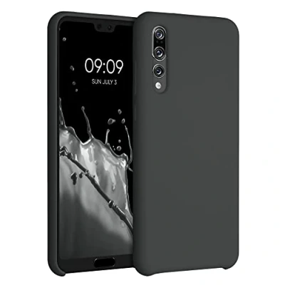 Abbildung von kwmobile Hülle kompatibel mit Huawei P20 Pro Silikon Handy Case Handyhülle weiche Oberfläche kabelloses Laden Schwarz matt