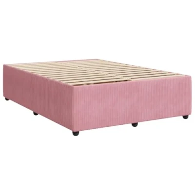 Abbildung von vidaXL Bettgestell, Polsterbett Bett für Schlafzimmer, Bettrahmen mit Lattenrost, Doppelbett Schlafzimmerbett, Rosa 160x200cm Samt