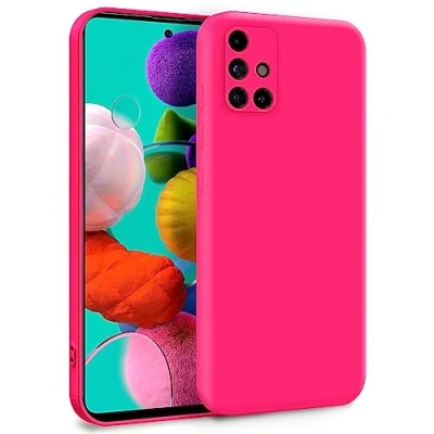 Abbildung von MyGadget Hülle für Samsung Galaxy A51 4G Zweilagige Handyhülle mit Kameraschutz Cover Innenfutter &amp; Silikon außen Pink
