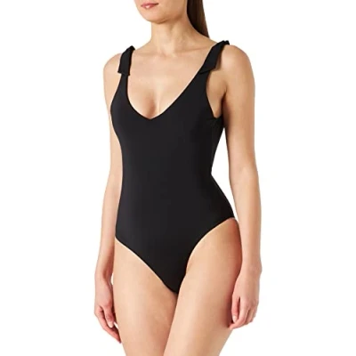 Abbildung von Hurley Damen Solid Moderate 1 Pc Einteiliger Badeanzug, schwarz, S