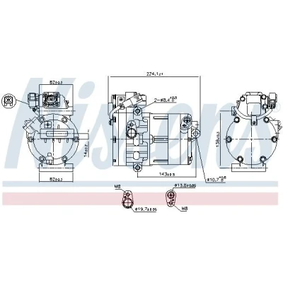 Abbildung von NISSENS 891020 Kompressor HES20 POE Öl R 134a