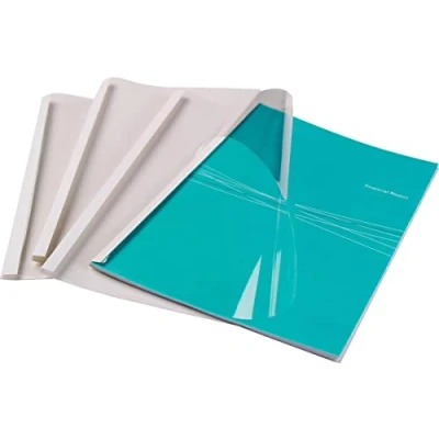 Abbildung von Fellowes Thermobindemappen Standard, 150 Mikron Vorderseite (PVC) / 200g/m² Rücken (glänzend), weiß