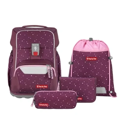 Abbildung von Step by Set 4 Schulranzen für Kinder, Größe: One Size, Berry stars