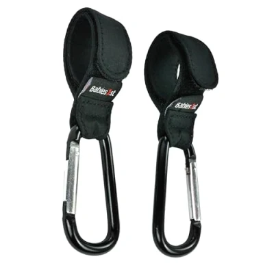 Abbildung von Babies1st Kinderwagen Haken, Kinderwagenhaken, Karabiner Befestigung für Wickelrucksack 2er Pack, Schwarz
