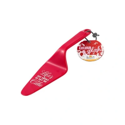 Abbildung von Birkmann, Colour Kitchen, Tortenheber mit Spruch, aus hochwertigem Kunststoff, lebensmittelecht, formstabil, spülmaschinengeeignet, rot, 26 x 6 cm, 429734