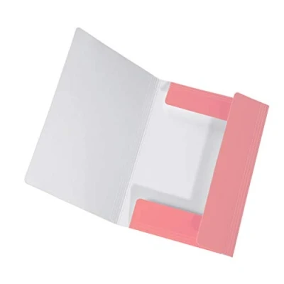 Abbildung von Original Falken Sammelmappe PastellColor. Aus extra starkem Karton mit 3 Klappen und Gummiband für DIN A4 Pastell Farbe Flamingo_Pink Aufbewahrungs Zeichen Mappe