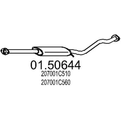 Abbildung von MTS 01.50644 Mittelschalldämpfer 1830 HYUNDAI: Getz