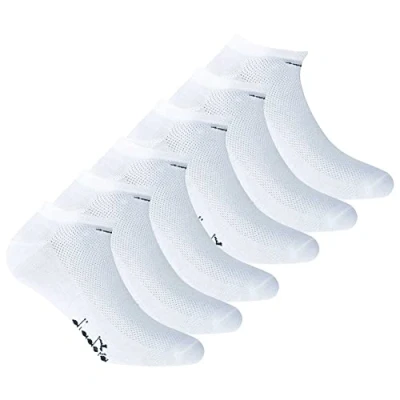 Abbildung von Diadora Unisex Sneaker Socken, 6er Pack Mercerisierte Baumwolle, Logo, einfarbig Weiß 43 46