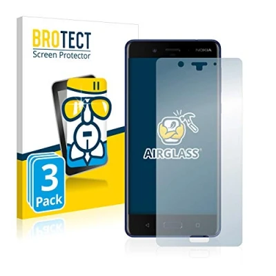 Abbildung von BROTECT Schutzglas für Nokia 8 (3 Stück) Schutzfolie Panzer Folie Glas [Extrem Kratzfest 9H, Anti Fingerprint, Ultra Transparent]