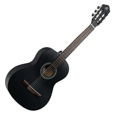 Abbildung von Ortega Guitars schwarze Konzertgitarre 3/4 Größe Student Series Catalpakorpus mit Fichtendecke (RST5M 3/4BK)
