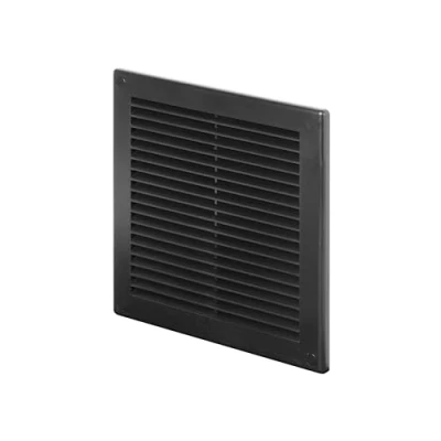 Abbildung von Awenta 200x200 mm Schwarz Lüftungsabdeckung flache, quadratische Lüftungsschlitze Integrierter Insektenschutz HVAC lüftungsgitter Lüftungsöffnungen für Badezimmer, Heimbüro klimaanlage abdeckung