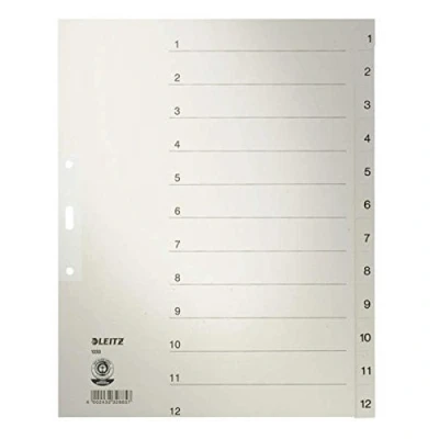 Abbildung von Leitz Register A4 1 12 100g/qm grau