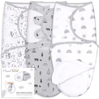 Abbildung von Mama Cheetah Pucksack für Babys, biologische Puckdecke, Neugeborene, Tragetuch, verstellbar, einfaches Wickeln, Jungen und Mädchen von 0 bis 3 Monaten
