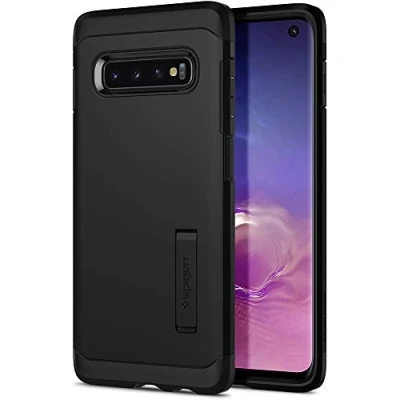 Abbildung von Samsung Galaxy S10 Hülle Kunststoff Spigen Hard Case/Backcover Handyhülle Schwarz Shockproof/Stoßfest