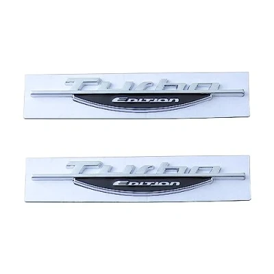 Abbildung von 2 Stück Turbo Edition Emblem Autoabzeichen Aufkleber passend für universelle Autos (Silber Schwarz)