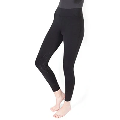 Abbildung von PFIFF Damen Reithose Juliette mit Grip Kniebesatz Reitleggins Hose, schwarz, 38