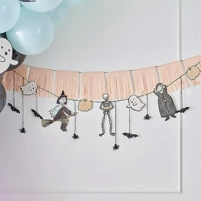 Abbildung von Ginger Ray Halloween Bunting &amp; Tassel Hexe, Vampir, Geister und Skelett Girlande Dekoration