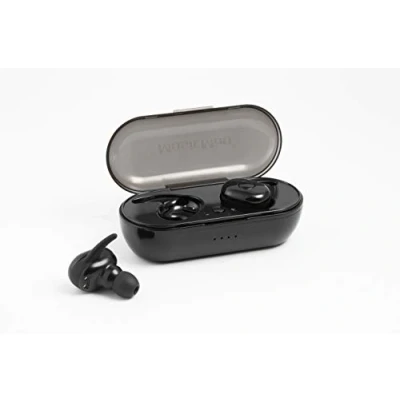 Abbildung von MusicMan Mini TWS BT In ear Headset X49 Bluetooth Kopfhörer, Wireless Stereo Hi Fi Kopfhörer mit Mikrofon, kabellose Sport Ladekoffer, für alle Smartphone, Schwarz