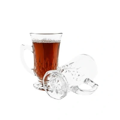 Abbildung von Almina Gläser Set Teegläser 6 tlg. Trinkgläser Transparent mit Henkel 160 ml