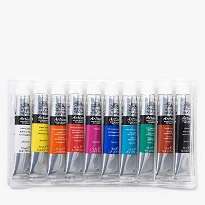Abbildung von Winsor &amp; Newton 1590271 Artisan wassermischbare Ölfarbe, hohe Pigmentkonzentration, gute Deckkraft Lichtechtheit Einsteigerset 10 Farben in 12ml Tuben