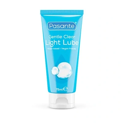 Abbildung von Pasante Gleitgel Gentle Light Lube (leichtes auf Wasserbasis), flüssige Konsistenz, lange gleitfähig, Flasche mit 75ml, nicht klebend, parabenfrei, kondomfreundlich