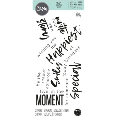 Abbildung von Sizzix 665404 Clear Stamps Sunnyside Sentiments #2 von Pete Hughes, Multicolour, One Size