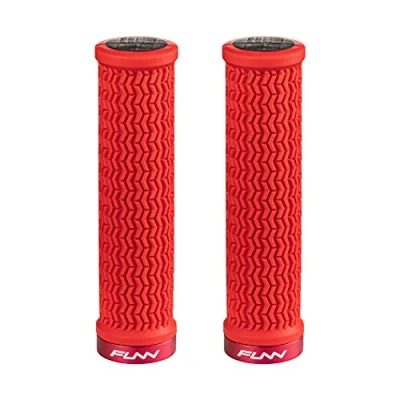 Abbildung von Funn Holeshot Mountainbike Griffe mit Einzelklemmung, Innendurchmesser von 22 mm, Griffen gehärteten Enden (Rot)