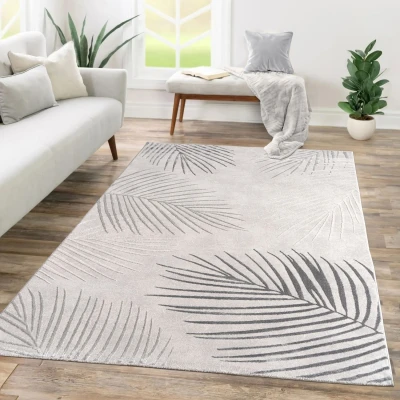 Abbildung von TT Home Teppich &quot;Tropana 704&quot;, rechteckig, 15 mm Höhe, Wohnzimmer Kurzflor Geometrisches Design Regenbogen Floral Blätter