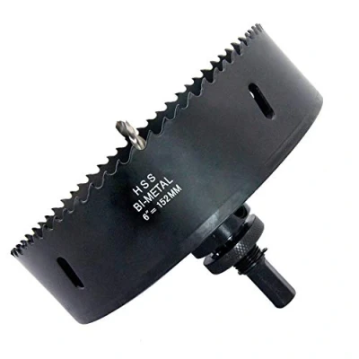 Abbildung von Lochsäge 152mm, LAIWEI lochbohrer mit A2 Schwerlastdorn, 4341 Bohrer, Schnitttiefe 38mm, zum Bohren von Löchern in Holz, Aluminiumprofilen, PVC und Metallrohren