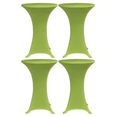 Abbildung von vidaXL 4X Stretch Tischhusse Husse Hussen Tisch Bistrotisch Stehtisch Stehtischhusse Stehtischhussen Tischhussen Tischdecke 60cm Grün