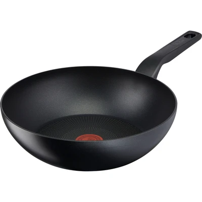 Abbildung von Tefal Wok &quot;Titanium Force Pfanne, Induktion, Ø 28 cm&quot;, Aluminium, extra haltbare Antihaft Beschichtung, Thermo Signal, tiefe Form