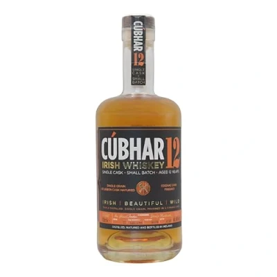 Abbildung von Cúbhar Irish Whiskey Grain Cognac Single Cask 700ml I Triple Distilled Malt Irischer 12 Jahre im Bourbon Fass gereift Alc. 46% vol Limited