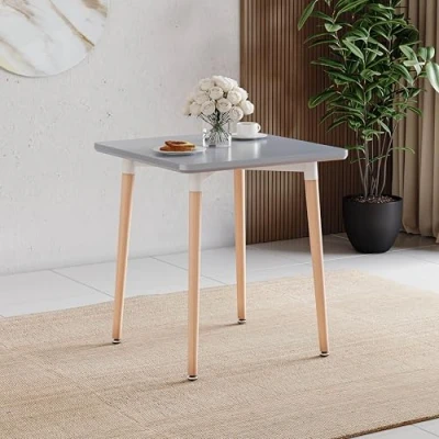 Abbildung von Vida Designs Quadratischer Esstisch Batley, Holzwerkstoff, Grau, 2 Sitzer