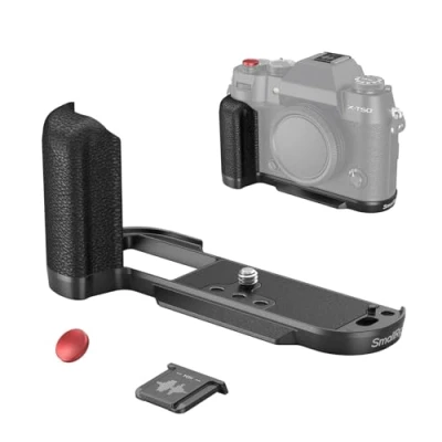 Abbildung von SMALLRIG X T50 Handgriff, L förmiger Silikongriff für FUJIFILM Kamera, integrierte Schnellwechselplatte Arca, mit Auslöser und Blitzschuhabdeckung, Schwarz 4783