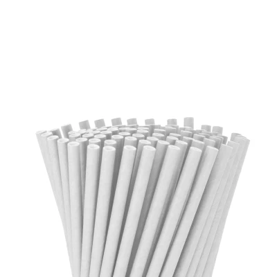 Abbildung von 500 Strohhalme Papier Ø 8x145mm weiß Trinkhalm Pappe