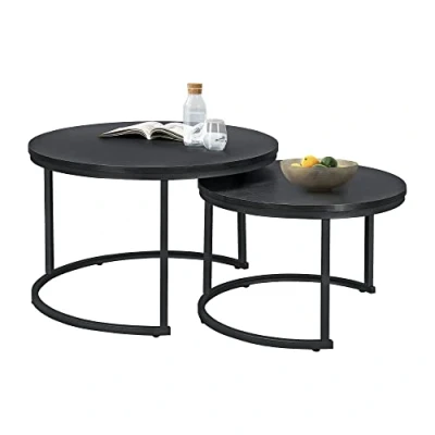 Abbildung von en.casa Couchtisch, »Christchurch« 2er Set rund Schwarz
